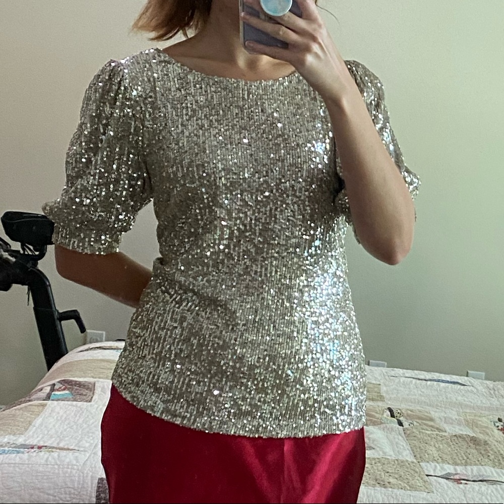 Gold sequin top